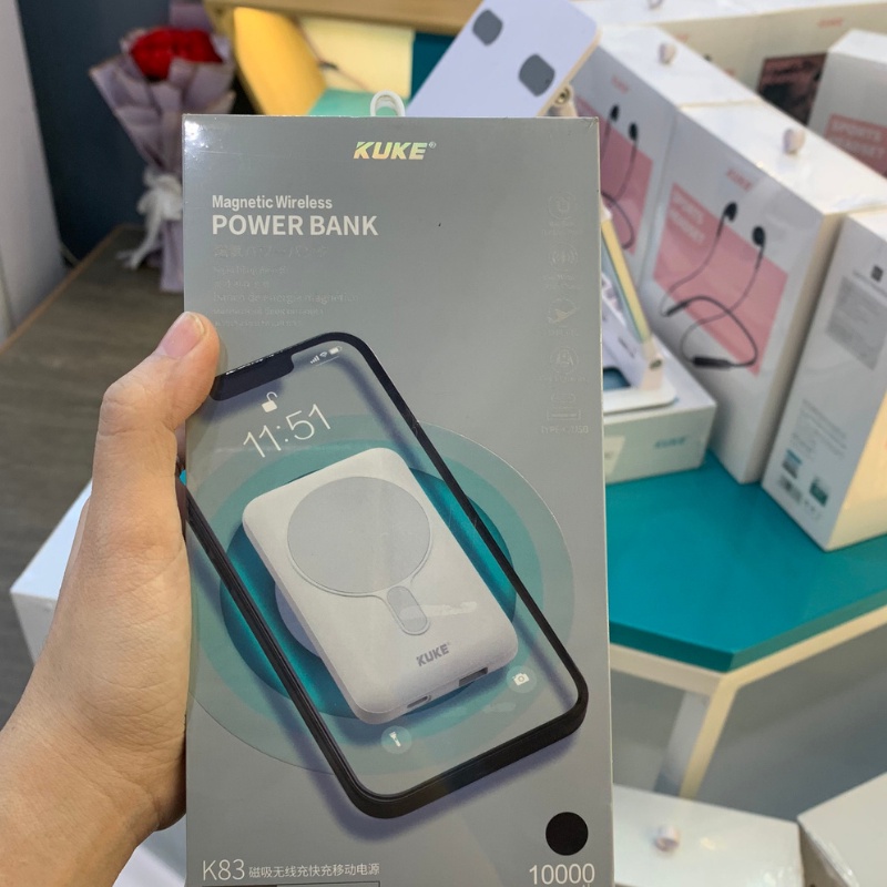 Sạc Dự Phòng Không Dây Thông Minh, Cục Sạc Nhanh Pin 10000Mah Mini Tiện