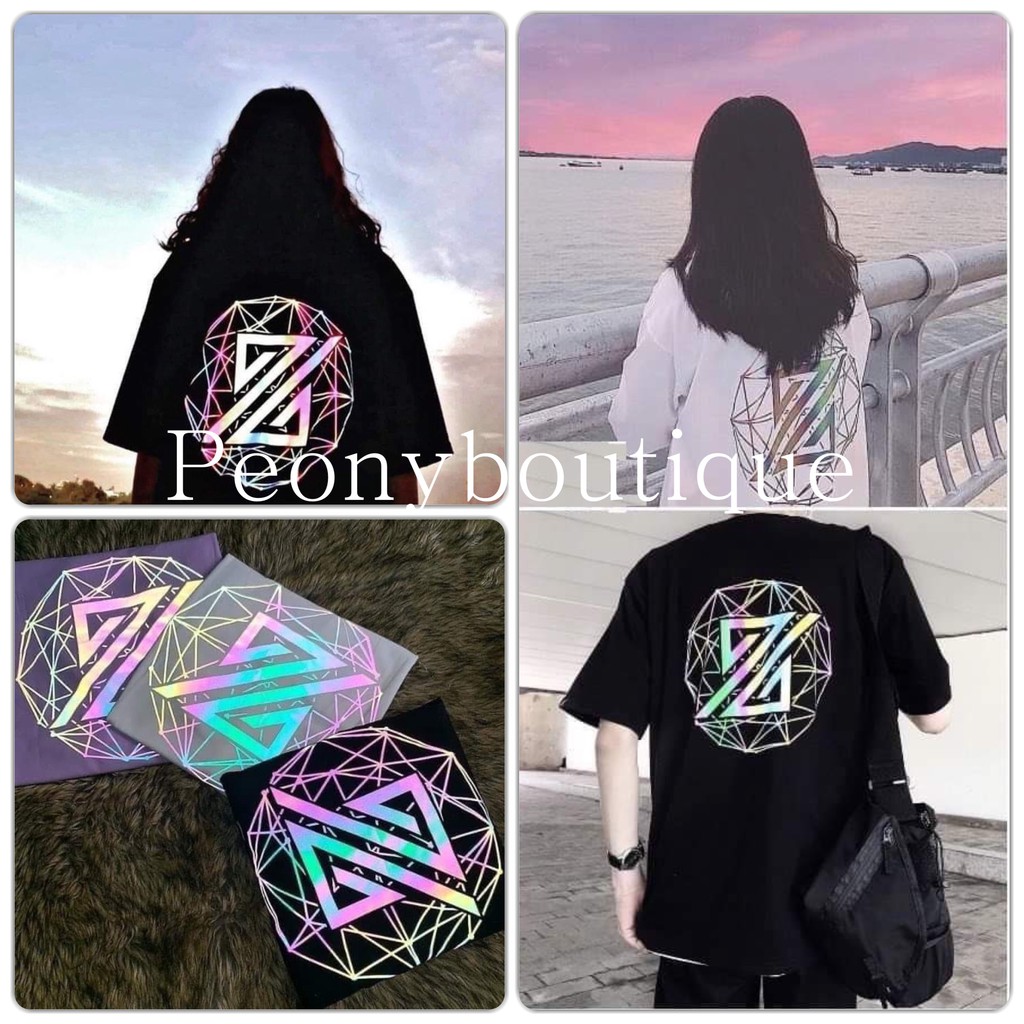Áo Phản Quang Lưng Tam Giác Tròn PEONYB Unisex [FREESHIP]  Phông tay lỡ form rộng họa tiết cá tính nam nữ Ulzzang