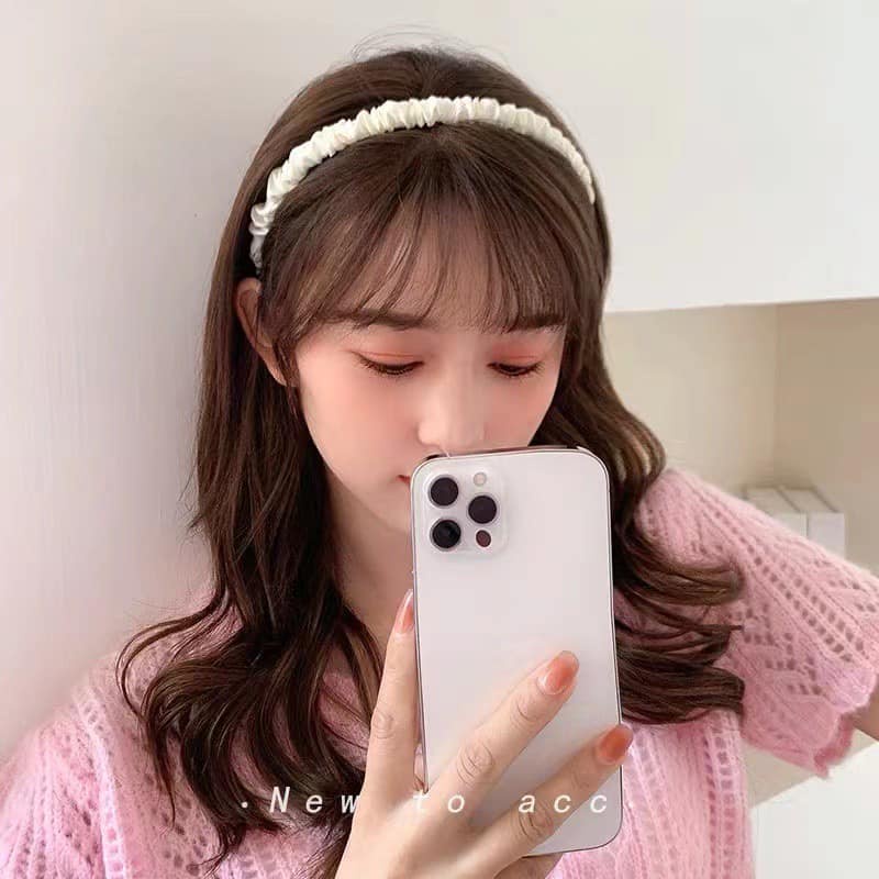 Bờm tóc vải nhún bản to nhiều màu phong cách vintage vanmiushop