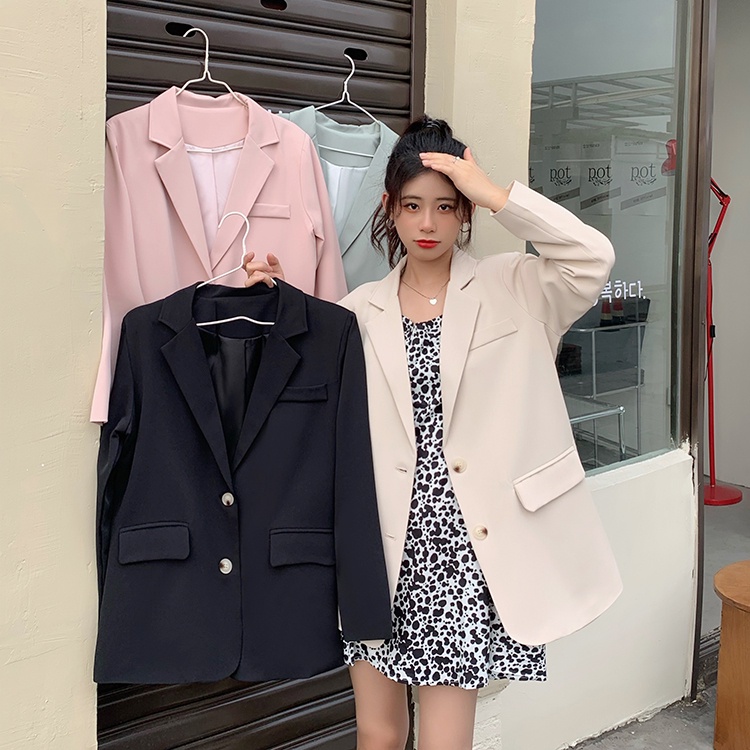 Áo Khoác Dáng Rộng 49340 Có Đệm Vai Dễ Phối Đồ Cao Cấp Dành Cho Bạn Nữ