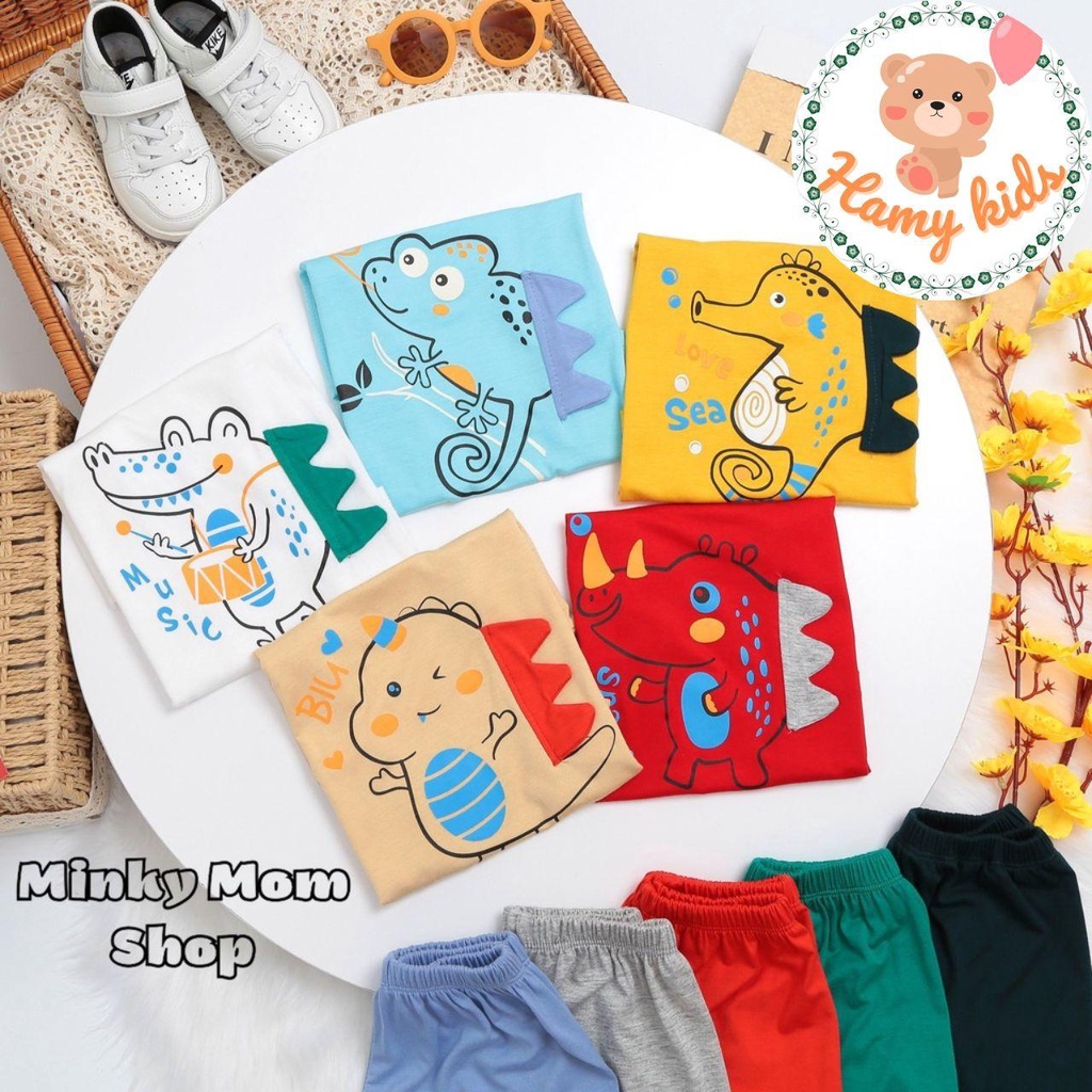 Bộ Ba Lỗ Minky Mom Chính Hãng Bé Trai Bé Gái Thun Lạnh Chi Tiết May Nổi Hình Động Vật Bé Từ 0-5 Tuổi Dưới 20kg- Hamykids