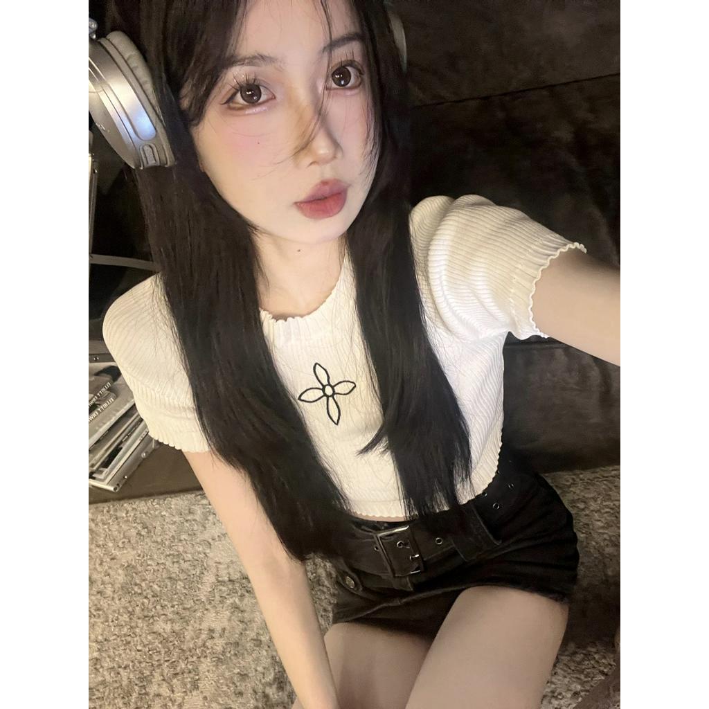 Áo Thun Dệt Kim Lửng Dáng Ôm Thời Trang Cho Nữ 61345