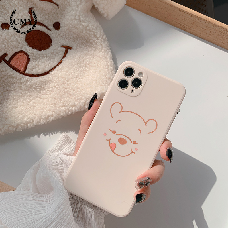 ốp iphone 11 Ốp điện thoại silicone in hình gấu dành cho iPhone11/11Pro 11pro Max X XR XS XS MAX 7 8 plus SE 13 pro max 13 mini