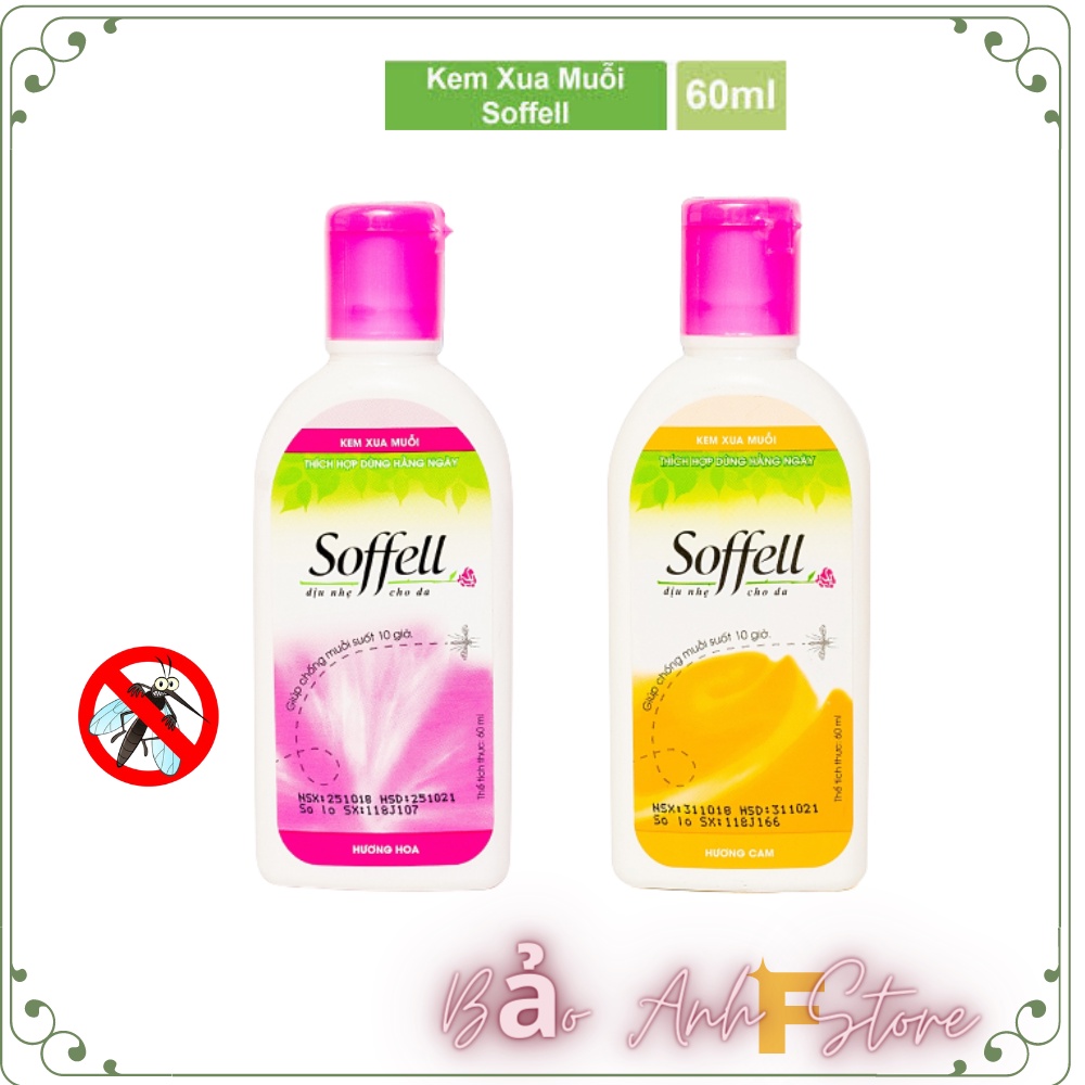 SOFFELL chống muỗi 60ml - kem chống muỗi Hương Hoa / Hương cam