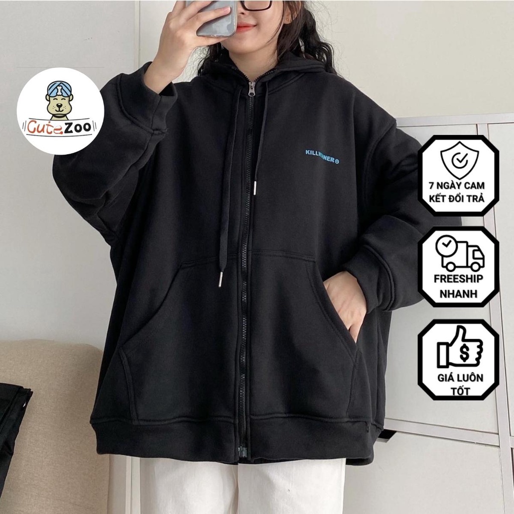 Áo khoác hoodie nỉ form rộng COMBOS hoodie zip Unisex nam nữ Ulzzang - CUTEZOO