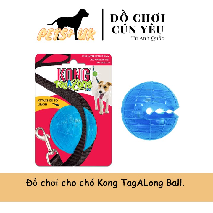 Đồ chơi cho chó Kong TagALong Ball (Medium) (chỉ banh không dây, màu xanh dương)