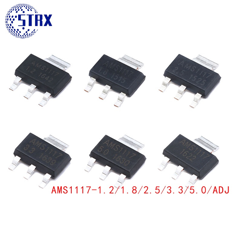 Set 10 chip Điện Tử Giảm Áp AMS1117-1.2 1.8 2.5 3.3 5.0V ADJ SOT-223