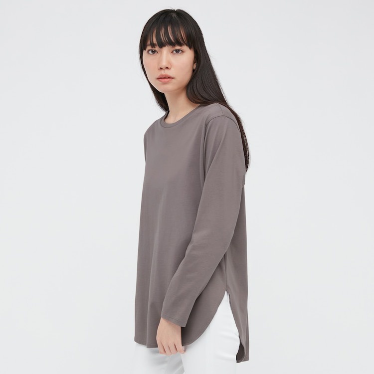 Áo cotton nữ u/ni vạt bầu tay dài