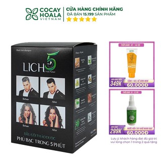 Dầu Gội Lich5 - Thảo Dược Đen Tóc Cocayhoala làm đen tóc trong 5 phút - 01 gói