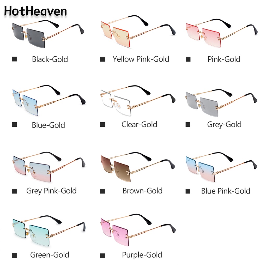 Kính Râm Unisex Tròng Hình Chữ Nhật Nhiều Màu Sắc Chống Tia UV400 11 Kiểu Dáng Thời Trang