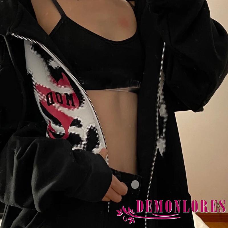 Áo hoodie nữ tay dài in hình đầu lâu cá tính