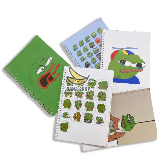 Sổ lò xo size lớn B5 60 trang ếch xanh Pepe the frog siêu bựa vozer