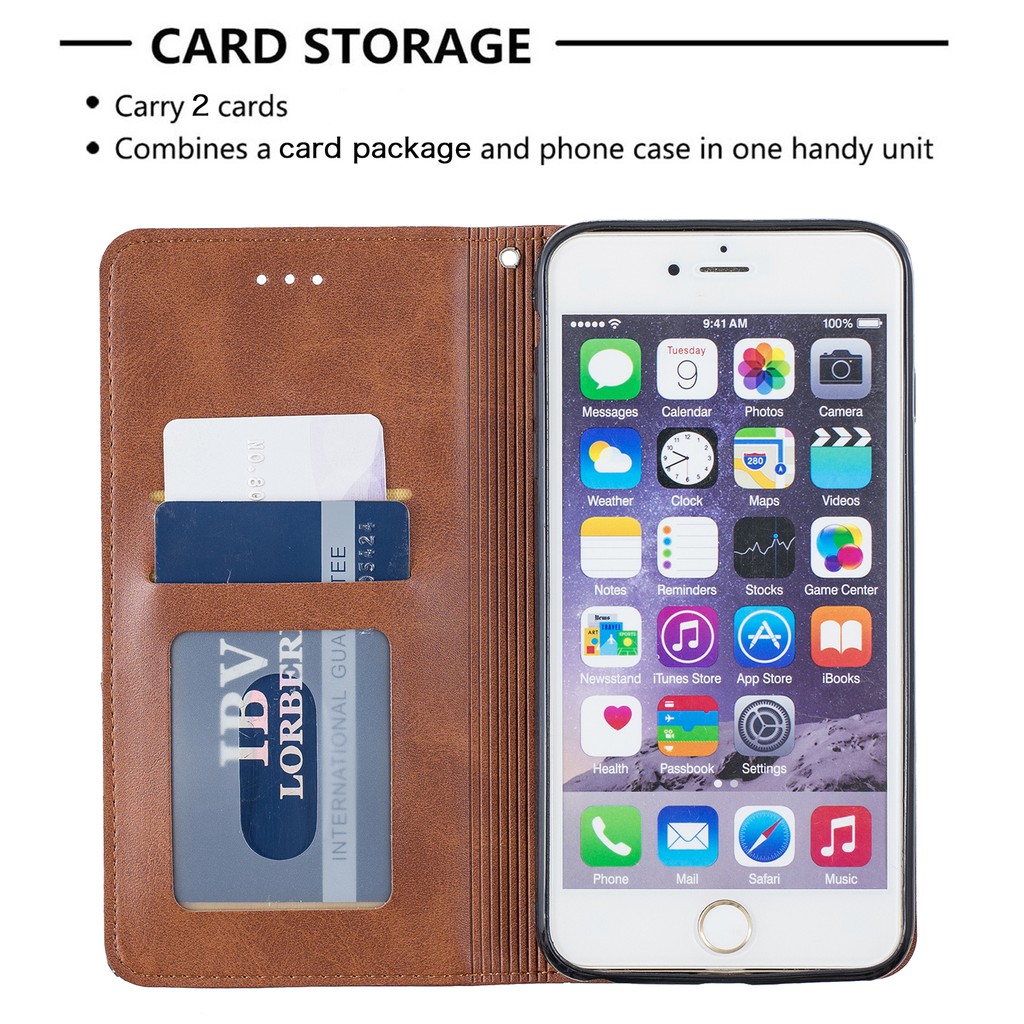 Bao da điện thoại thiết kế hoạ tiết kẻ sọc độc đáo cho Iphone 7/8/7 Plus/8 Plus | BigBuy360 - bigbuy360.vn