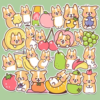 Set 44 miếng dán không thấm nước họa tiết chú chó con màu vàng trang trí album ảnh/ tường WH0014_08