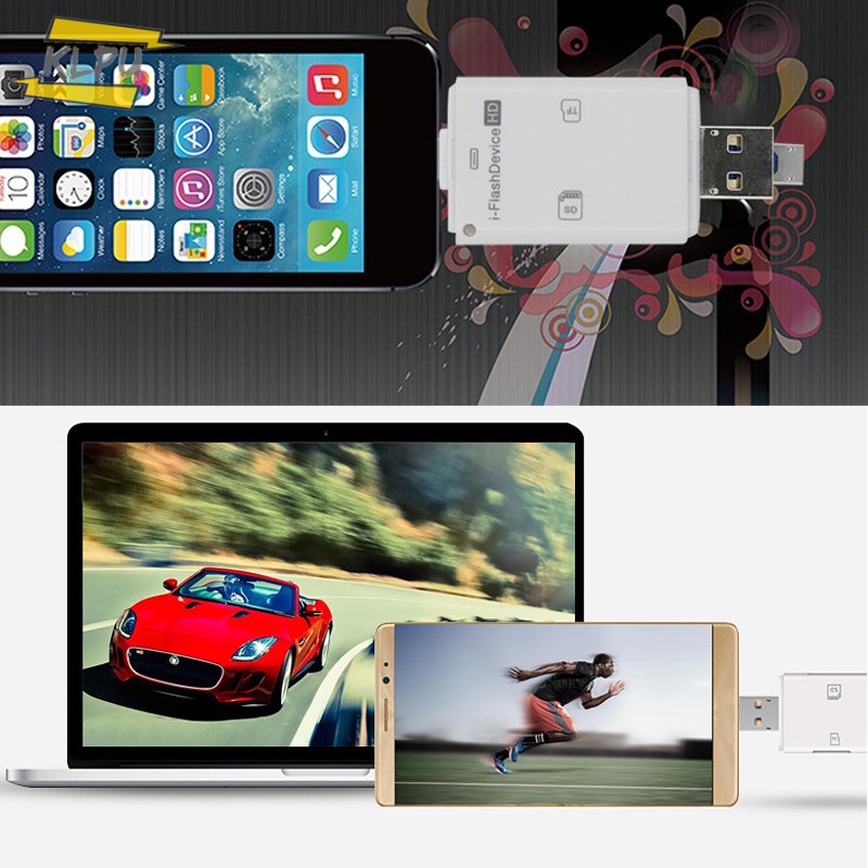 Đầu Đọc Thẻ Nhớ SD Đa Năng 3 Trong 1 Cho iPhone iPad PC