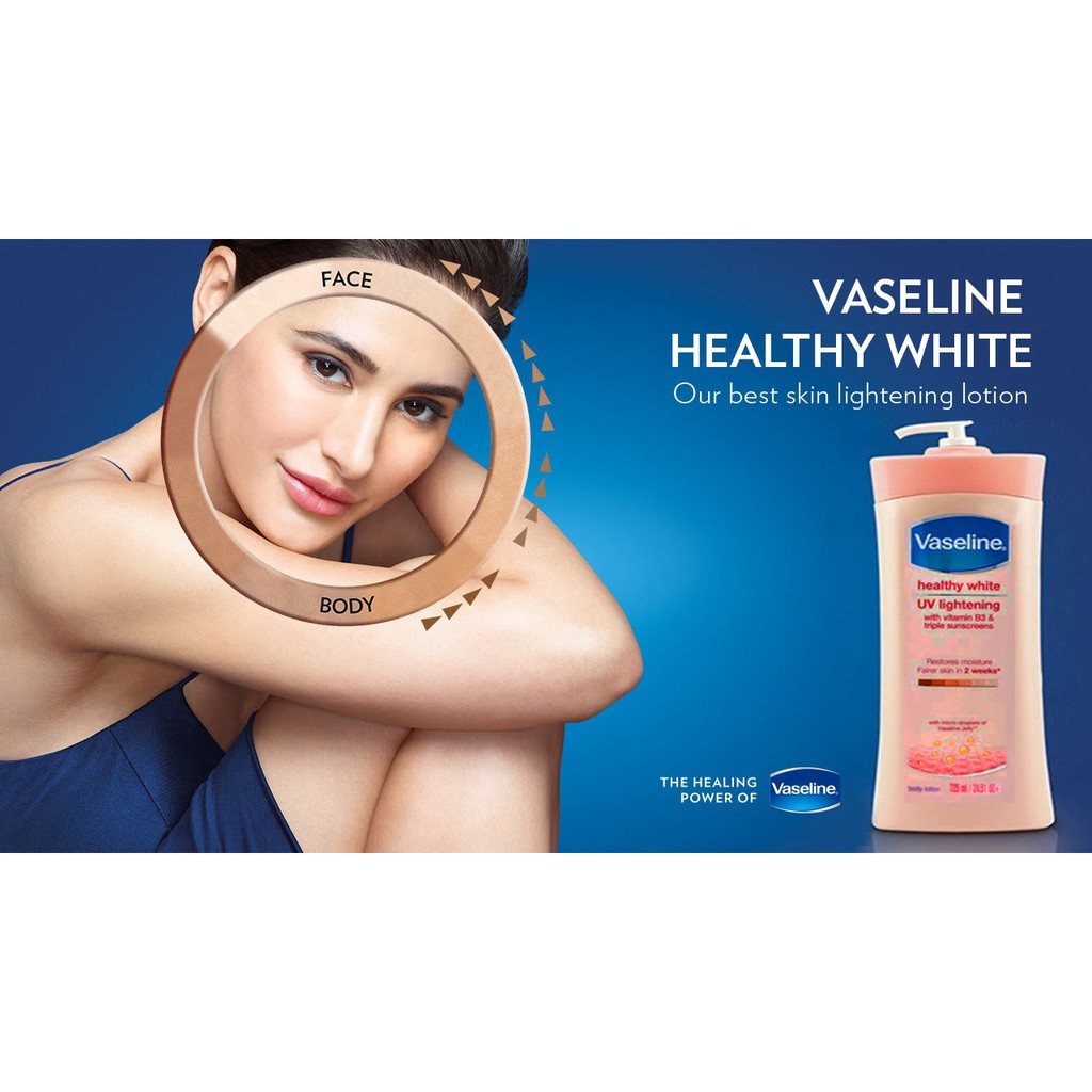 Sữa Dưỡng Thể Làm Trắng Da, Dưỡng Ẩm, Chống Nắng Vaseline Heathy White 725ml