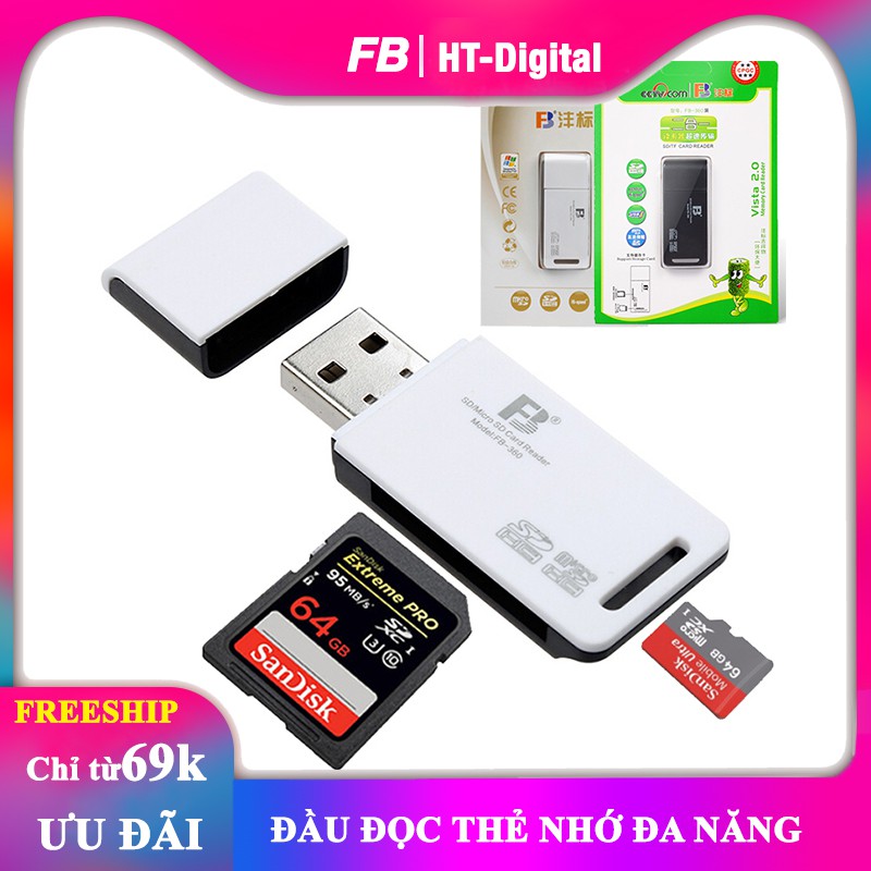 Đầu Đọc Thẻ Nhớ Đa Năng FB-360 Cho Micro SD SDHC TF