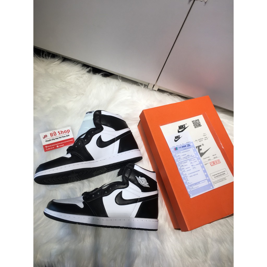 [FULLBOX+BILL] Giày thể thao AIR JORDAN 1 HIGH 'BLACK WHITE' đen trắng cổ cao siêu đẹp