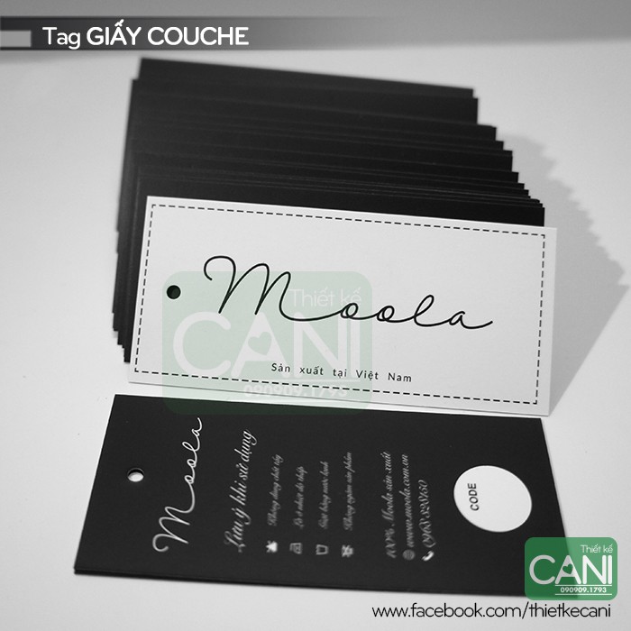 500c Tag tem giấy In theo yêu cầu  treo quần áo hình chữ nhật thẻ treo CANI