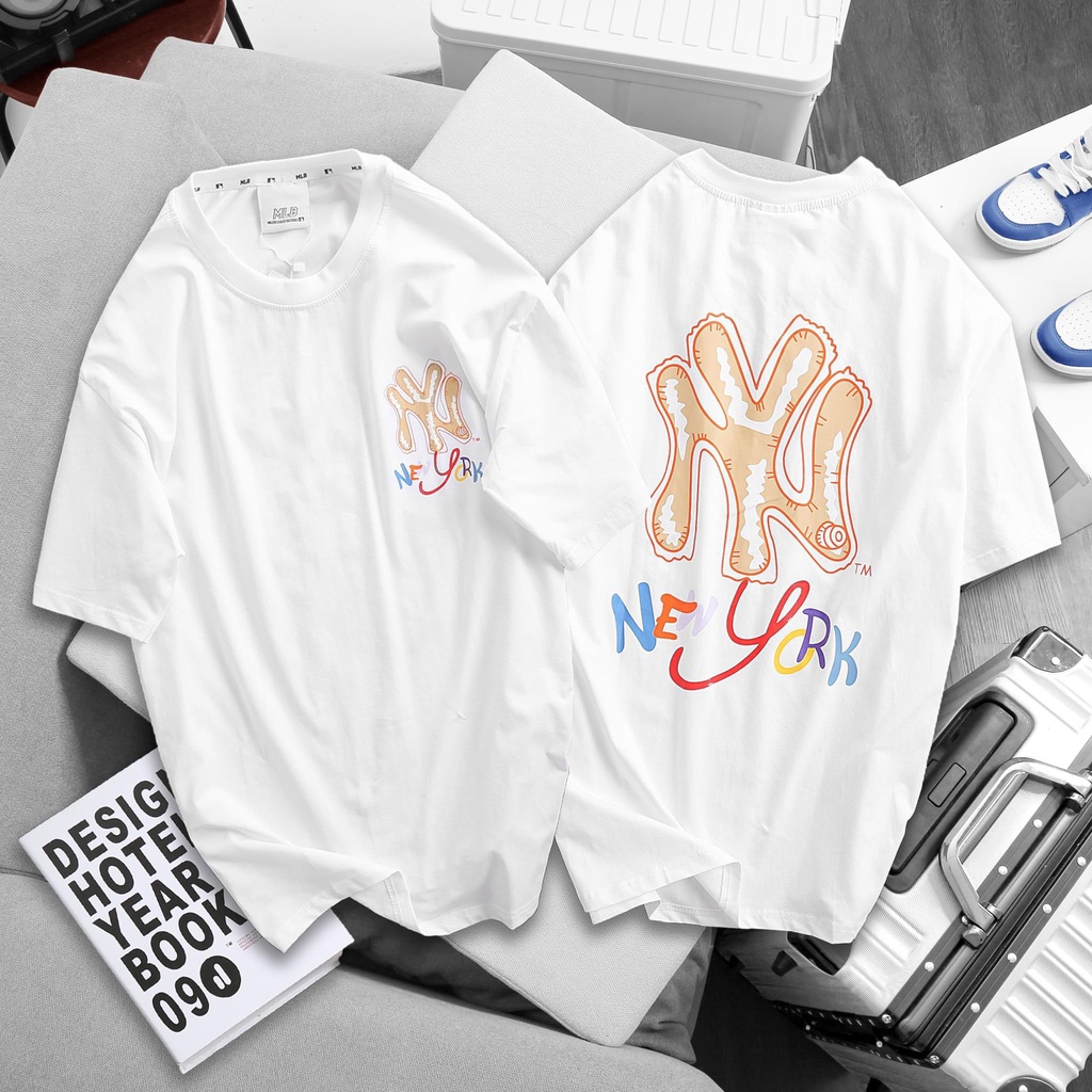 Áo thun cổ tròn MLB in NY mẫu mới 2022 4 màu  thun cotton 4 chiều có big size DCXK0029 - DECE