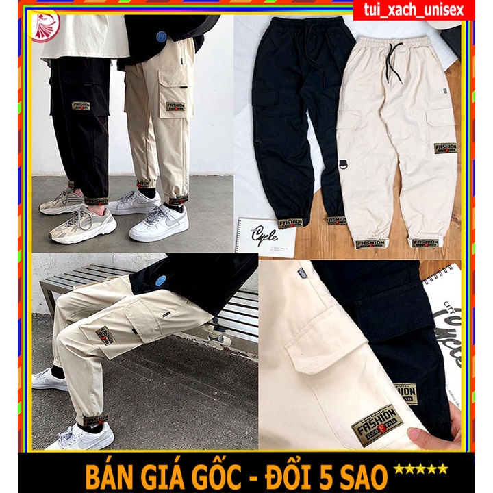 ❤️ VẢI ĐẸP ❤️ Quần Jogger Kaki Túi Hộp nam nữ dán gấu MÀU đen nam dài thể thao | BigBuy360 - bigbuy360.vn