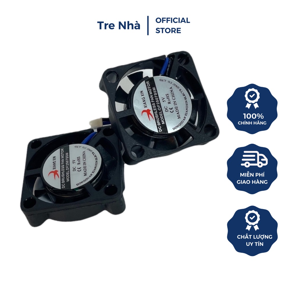 Quạt không chổi than siêu nhỏ DC5V DC6V không khí im lặng khối lượng không khí lớn 2507 Quạt làm mát thu nhỏ