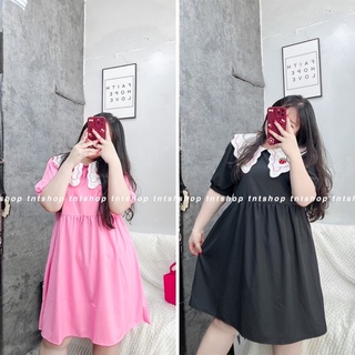 Đầm babydoll dâu thêu