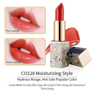 CATKIN -  Son nội địa TRUNG - Dòng son lì có dưỡng CO128- Hydrous Rouge - Cam đỏ chín mọng