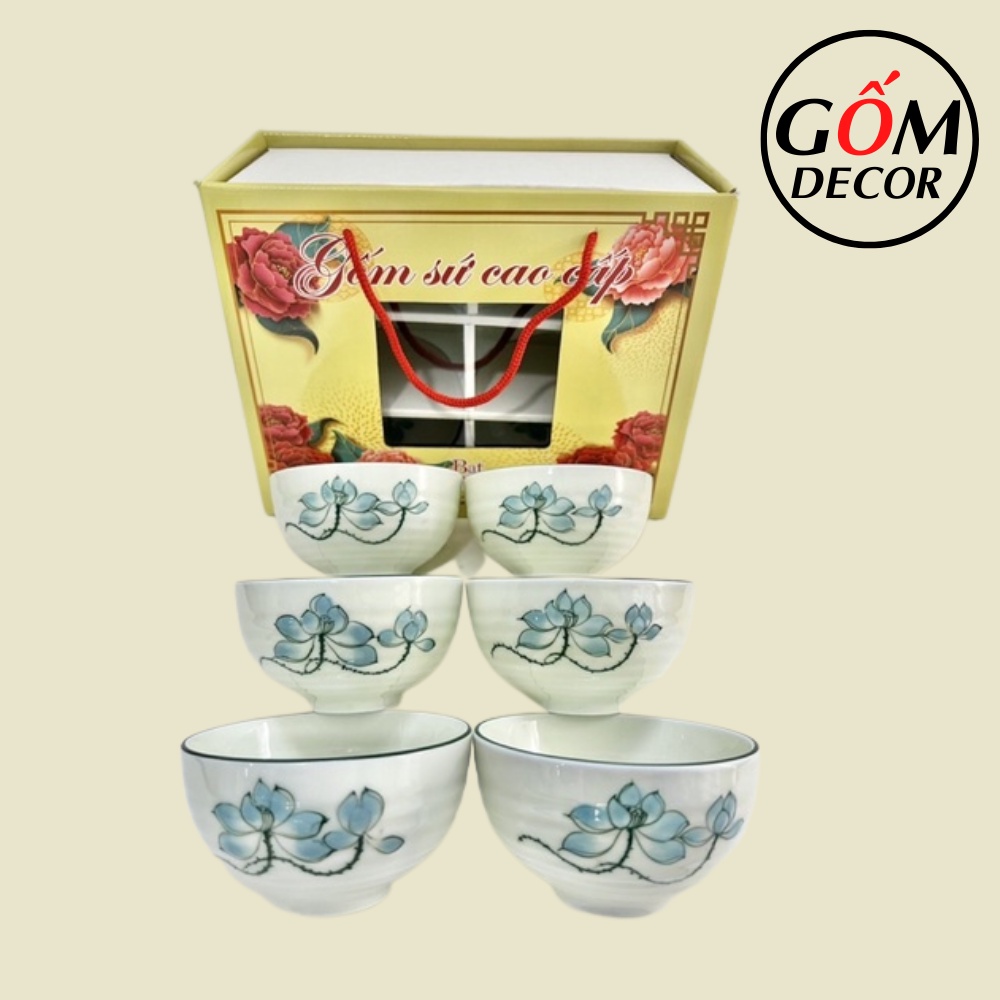 Bát ăn cơm men kem Bát Tràng sang trọng nhiều mẫu đẹp