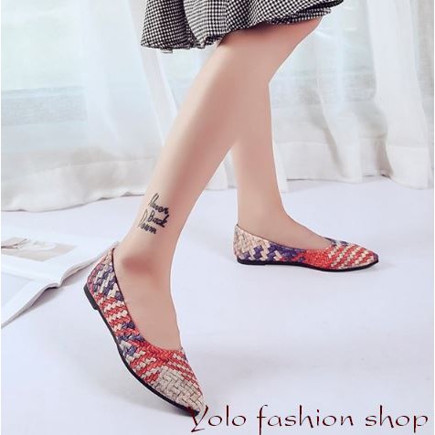 [OD16] Giày bệt búp bê nữ đế bằng da mềm phối màu cực xinh hàng QC cao cấp - Kèm hình thật | BigBuy360 - bigbuy360.vn