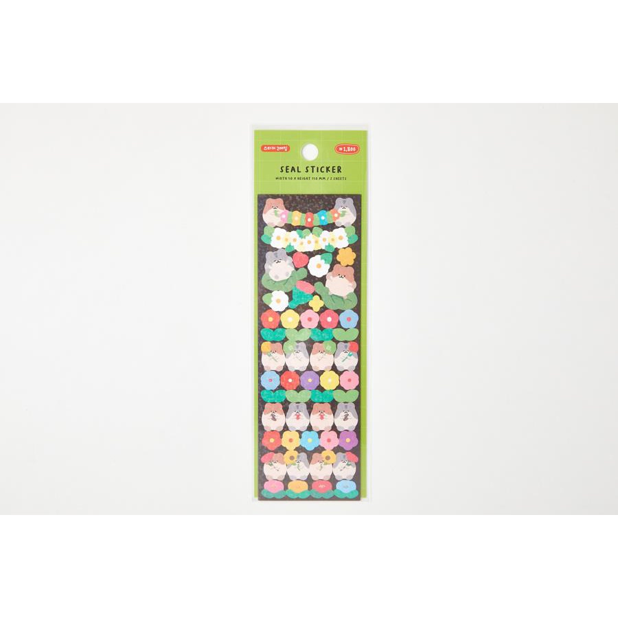 Set 2 Tấm Sticker ARTBOX Hàn Quốc Hình Chuột Hamster Và Hoa Xinh Xắn