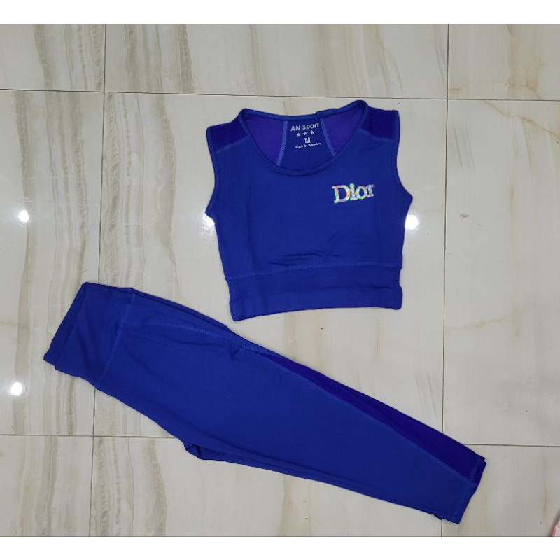 Đồ tập gym nữ, quần áo tập yoga aerobic chất thun lạnh co giãn 4 chiều thấm hút tốt (bộ sát nách, quần lửng pha lưới)
