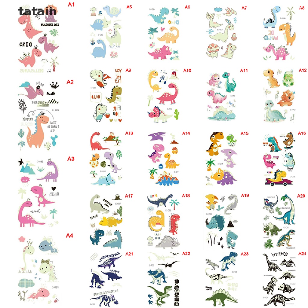 [TAT] Dinosaur Temporary Tattoo Sticker Fake Tatoo Flash Tatto Waterproof For Children CVX