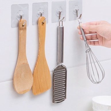 Móc dán tường chịu lực trong suốt siêu dính  - móc dán tường siêu dính nhà bếp