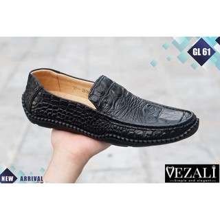 [Da Bò Thật] [Free ship HN] Giày Lười Nam Vân Cá Sấu X21