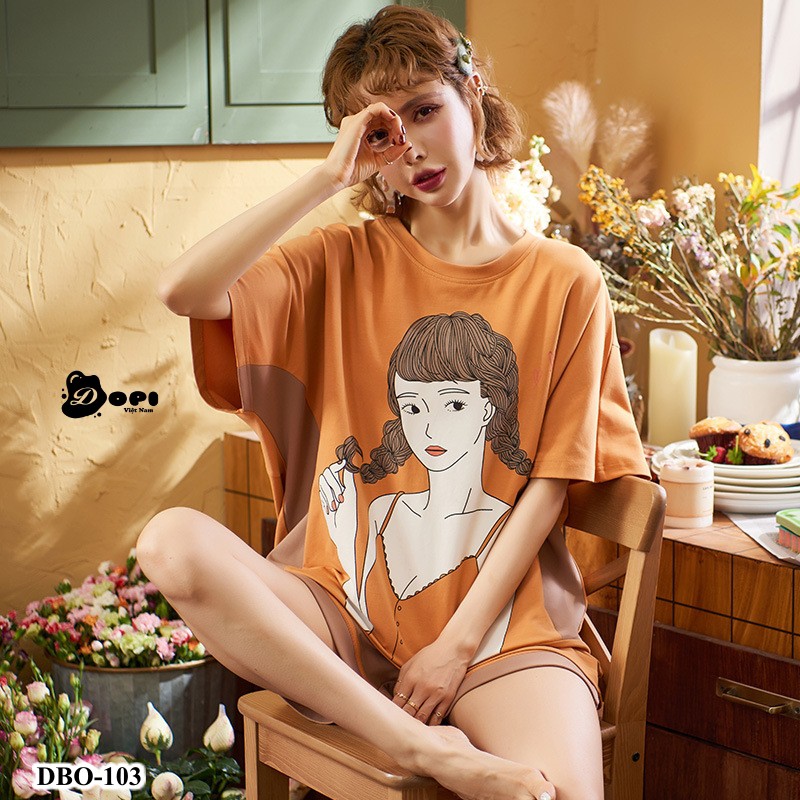 (DBO103) Đồ bộ mặc nhà nữ mùa hè ngắn tay