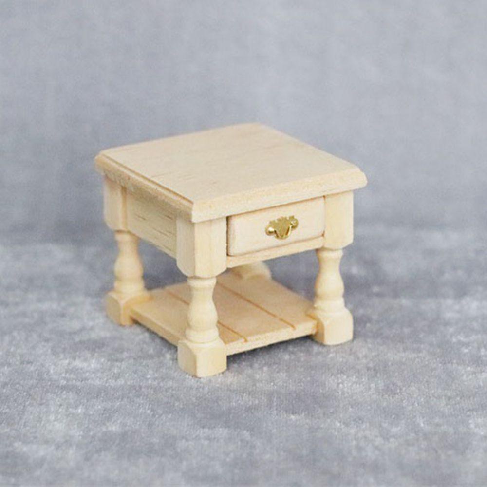 SUSANS Bàn Đầu Giường Bằng Gỗ 5.1 * 4.9 * 4.6cm Trang Trí Nhà Búp Bê