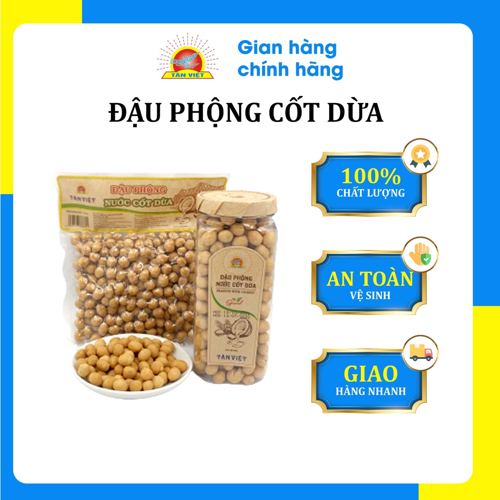 Đậu Phộng Cốt Dừa Tân Việt Thơm Béo An Toàn Vệ Sinh 250gr-280gr