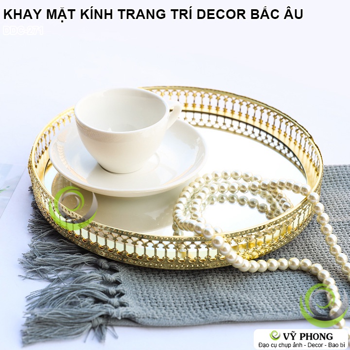 KHAY MẶT KIẾNG GƯƠNG DECOR MÂM KÍNH TRANG TRÍ BẮC ÂU ĐỰNG PHỤ KIỆN ĐỒ TRANG SỨC NẾN ĐẠO CỤ CHỤP ẢNH SẢN PHẨM INS DDC-271