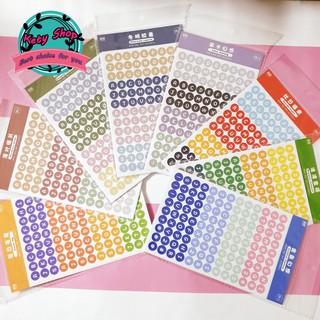 [ẢNH THẬT] Set sticker chữ cái alphabet và số siêu xinh dạng tròn dùng trang trí sổ tay, bullet journal