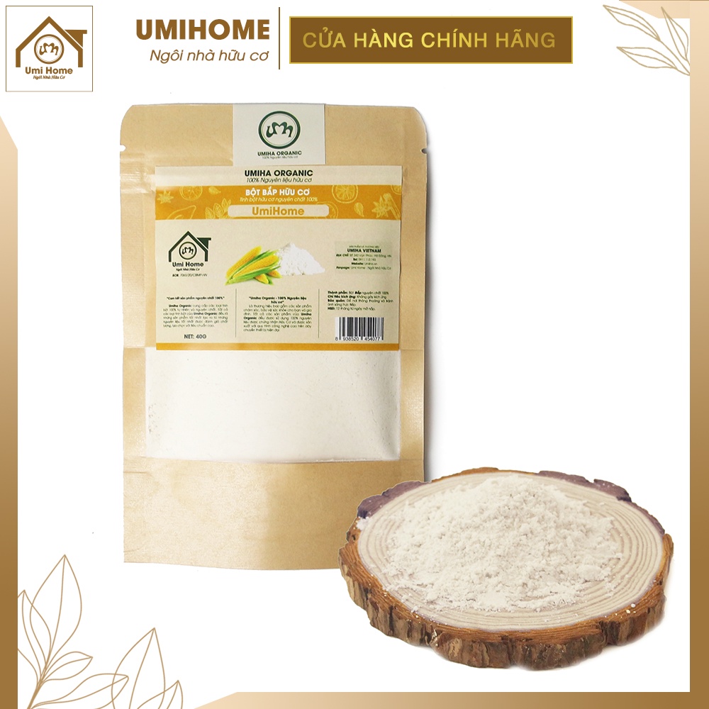 Bột đắp mặt Bột Bắp nguyên chất UMIHOME 135g tẩy tế bào chết, ngừa mụn dưỡng trắng da hiệu quả