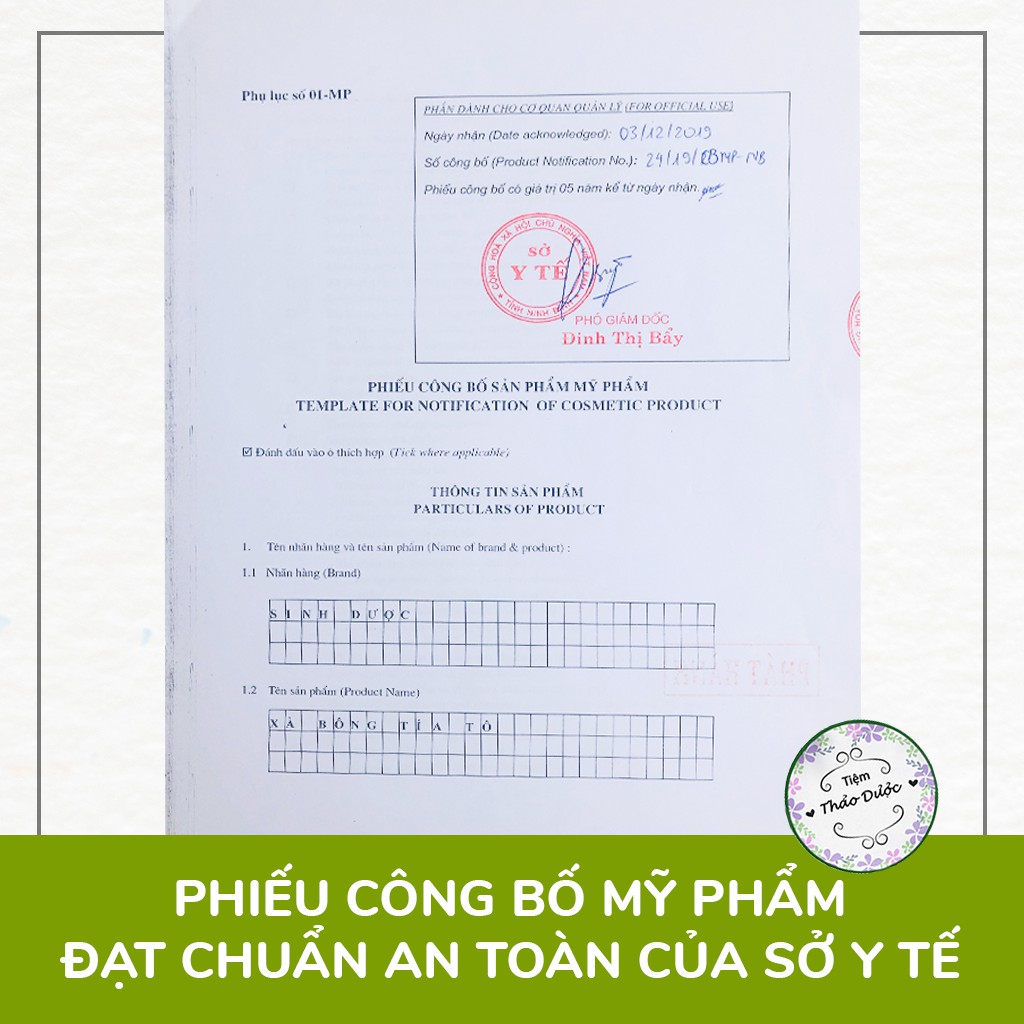 Xà Bông Tía Tô  100% thiên nhiên (Mát Da, Ngừa Mụn)