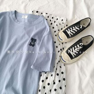 Áo thun nữ thêu hình thú