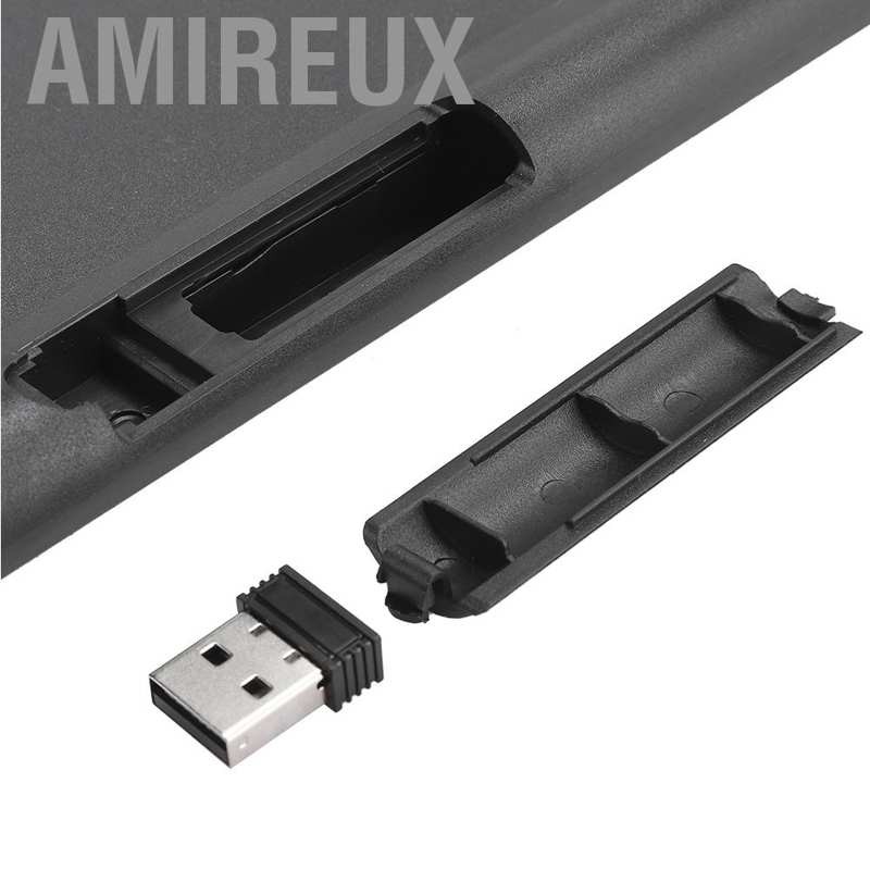 Amireux Wireless Keyboard Mouse Set Combo Black USB Receiver for Laptop Desktop Computer