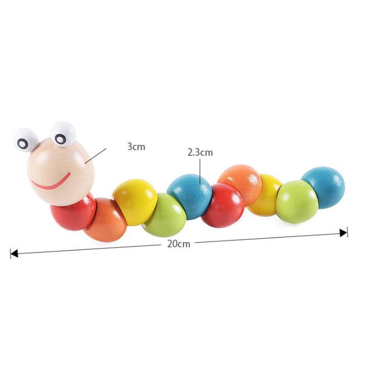 Đồ chơi sâu gỗ uốn dẻo cho bé giải trí và rèn luyện kỹ năng KB216070