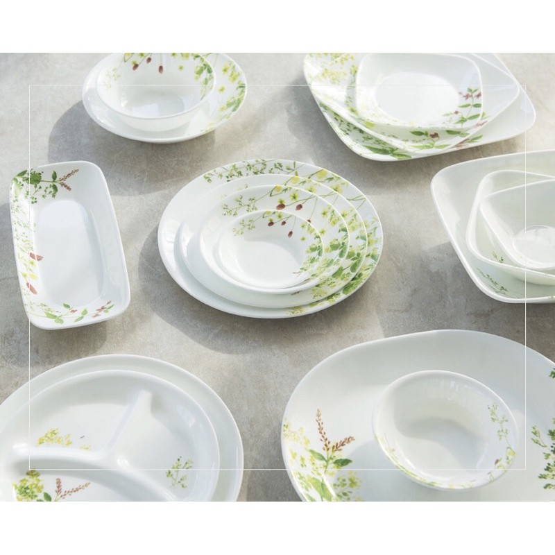 Dĩa thuỷ tinh Mỹ Provence Garden Corelle PVG-106-108-110 (17cm-21.6cm-26cm)