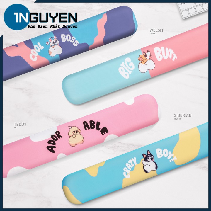 Thanh Kê Tay Gõ Bàn Phím Đệm Silicon Hình Mông Cún Corgi