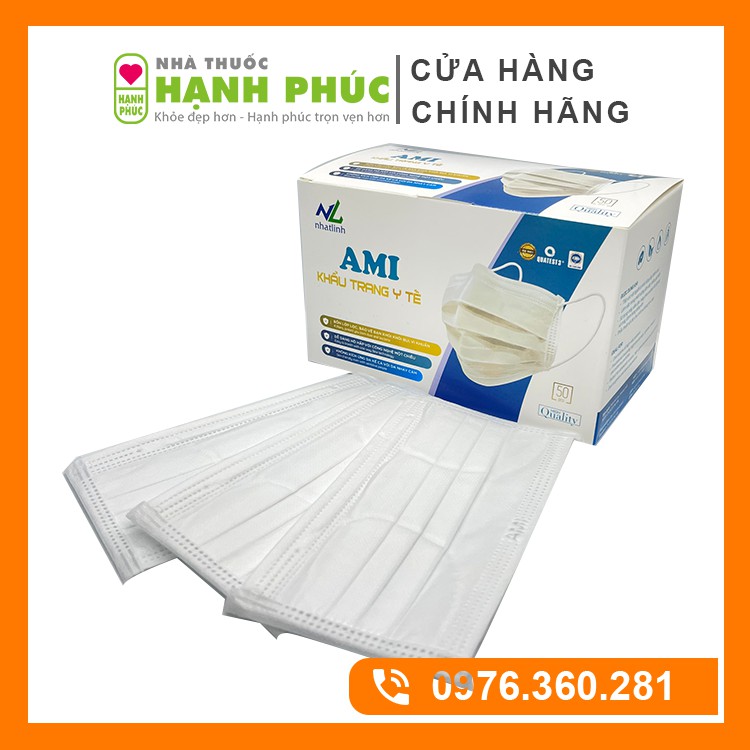 Khẩu Trang Kháng Khuẩn AMI 4 Lớp Dày Dặn, Hàng Chính Hãng, Hộp 50 chiếc | WebRaoVat - webraovat.net.vn