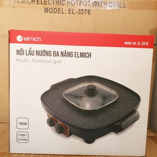 Nồi Lẩu Nướng Đa Năng 1.8 Lít 1800W Elmich EL-3376 Hàng Chính Hãng