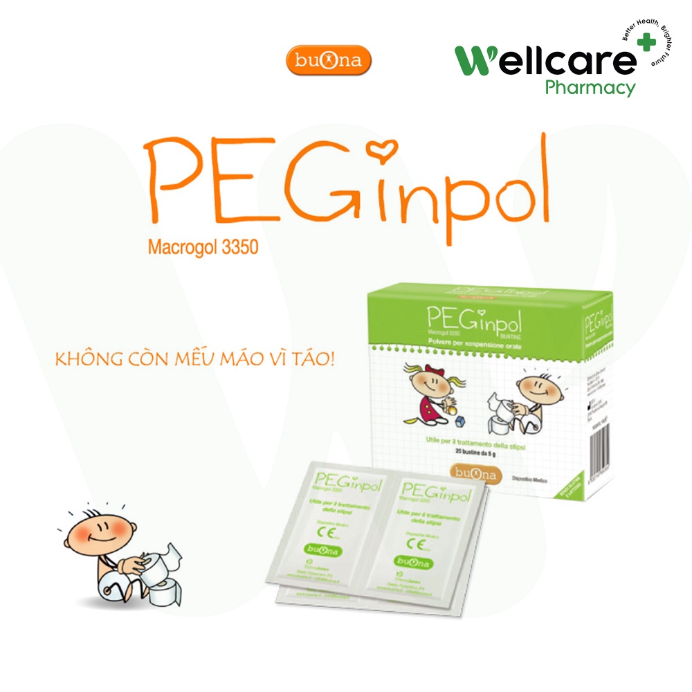 PEGinpol  - Dạng 20 gói giúp giảm táo bón cho bé, bột nhuận tràng trẻ em